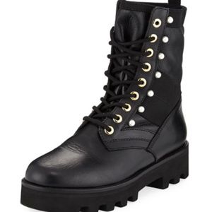 Altuzarra Cosmo Leather Combat Boots Size 38